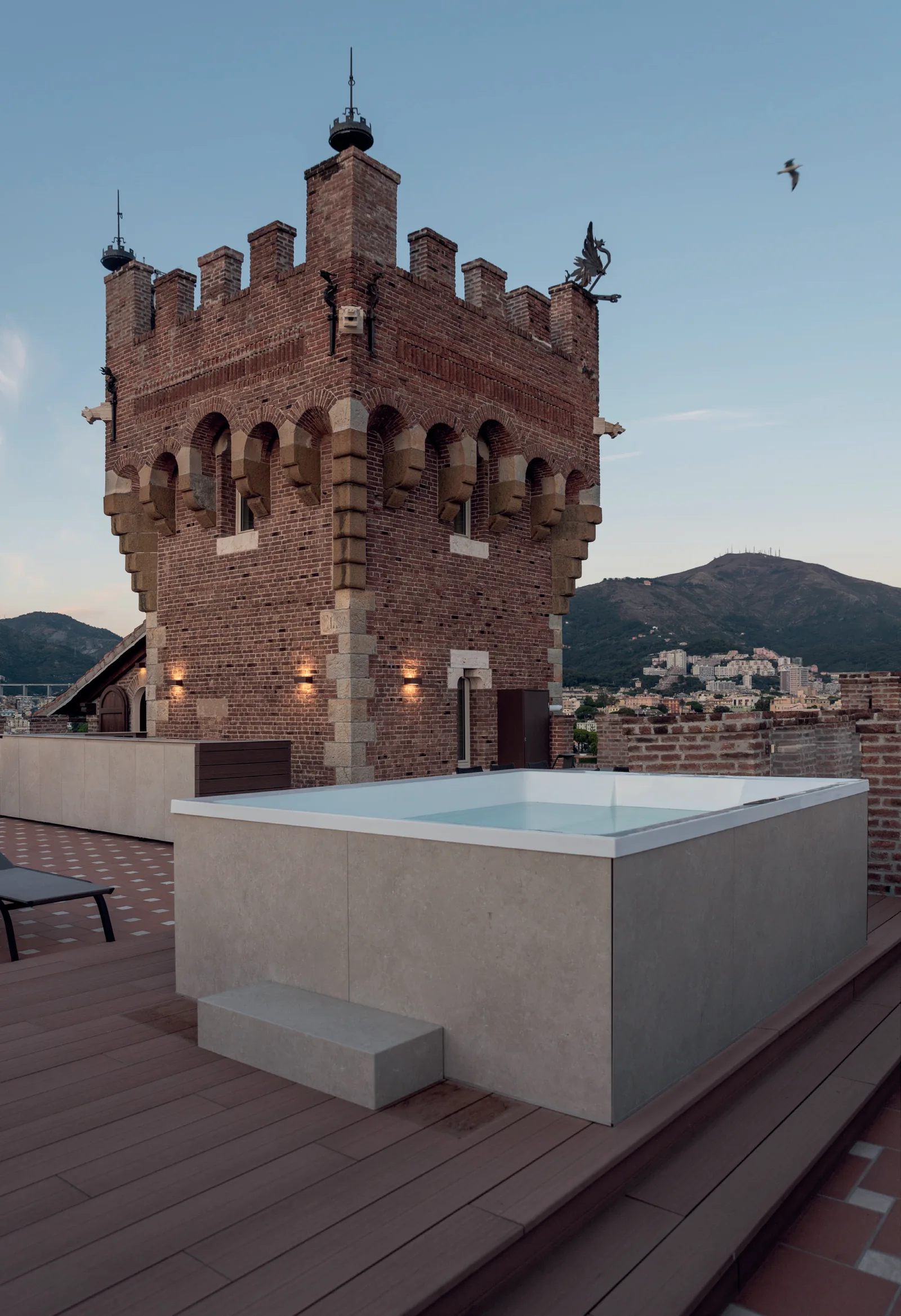 Castello Türcke u Genovi — krovna terasa povijesne građevine