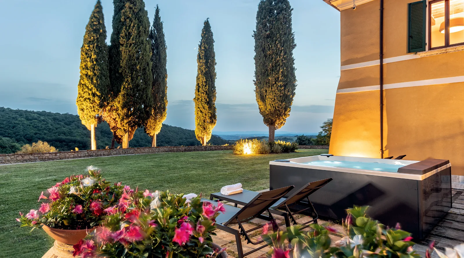 Villa Pianoia kod Montepulciana navečer